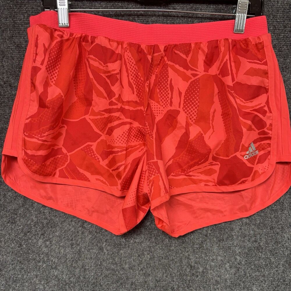 Adidas Climalite 3" Running Shorts Women Medium Red Workout Lightweight Lined